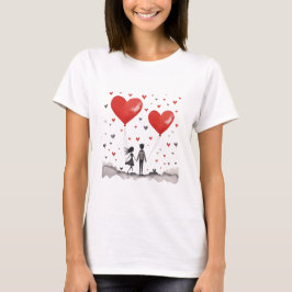 Camiseta Valentines Day Hearts