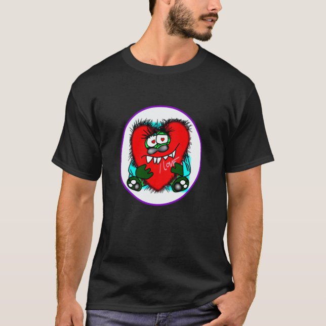 Camiseta Valentine's Day hearts monster  9 (Frente)