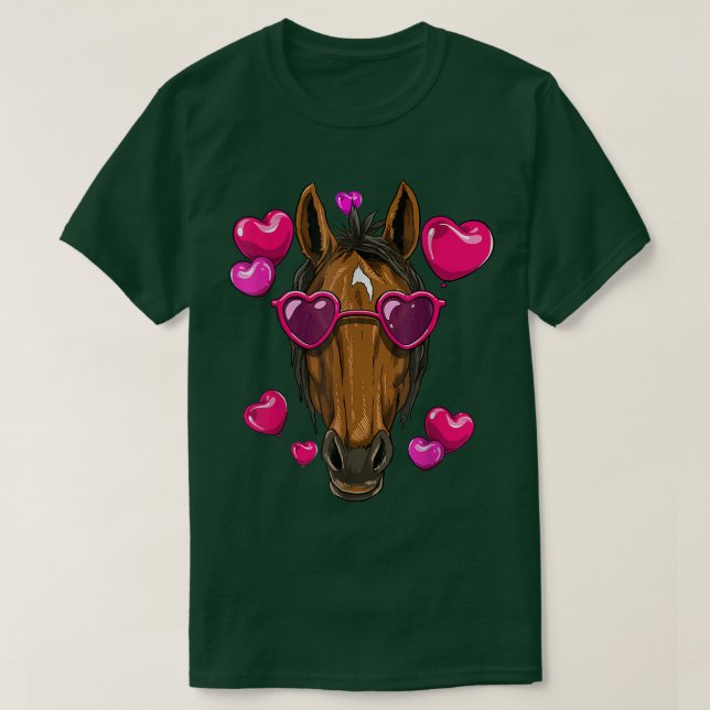 Camiseta Valentines Day Horse  Funny Horse Lover Gift  (Frente do Design)