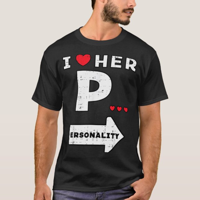 Camiseta Valentines Day I Love Her Ity Matching Couple Men  (Frente)