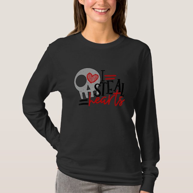 Camiseta Valentines Day I Steal Hearts Boys Kids Girls Wome (Frente)