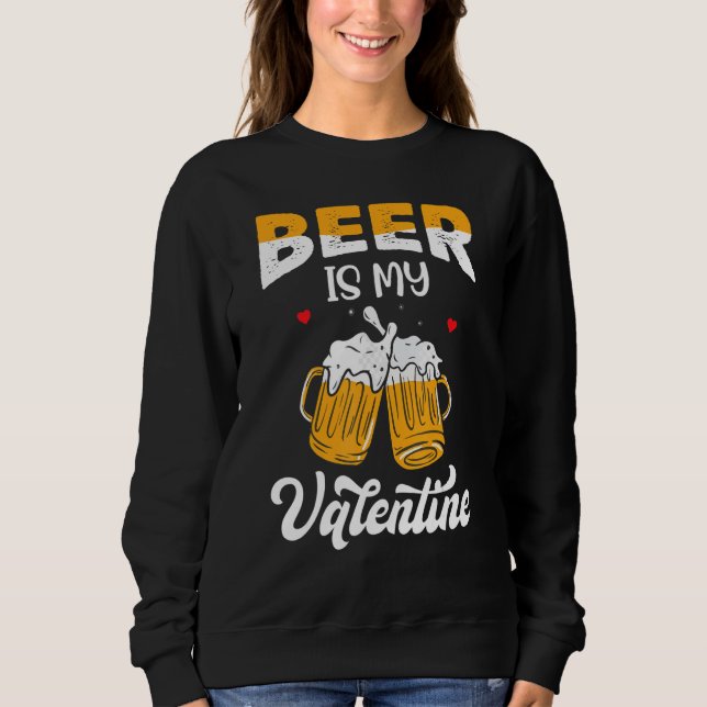 Camiseta Valentine's Day Joke Pun - Beer Is My Valentine_1 (Frente)