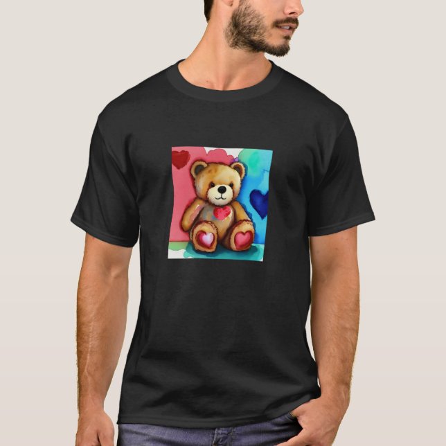 Camiseta Valentine's Day Love Heart Bear Teddy Girlfriend F (Frente)