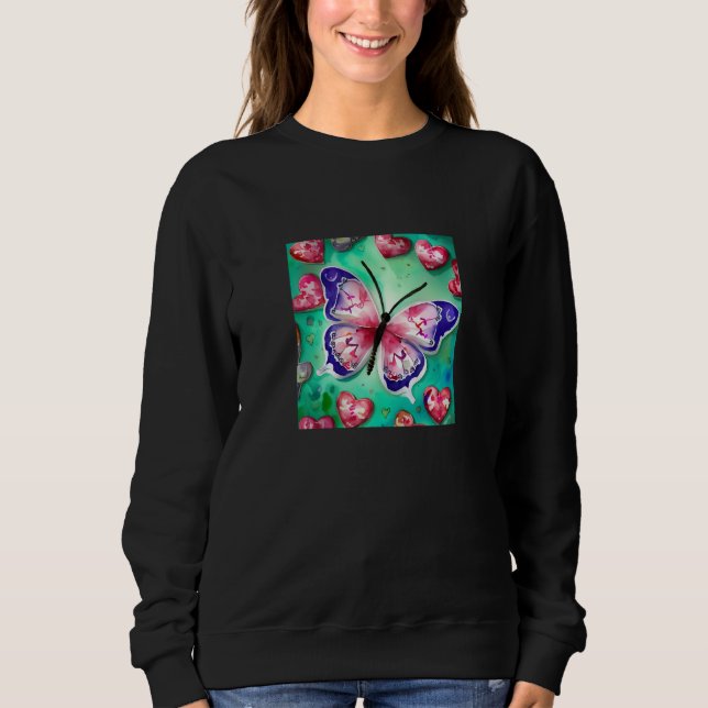 Camiseta Valentine's Day Love Heart Butterfly Girlfriend Fi (Frente)
