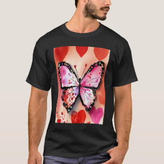 Camiseta Valentine's Day Love Heart Butterfly Girlfriend Fi