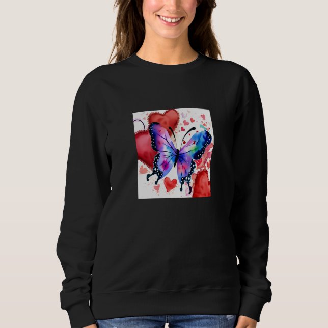 Camiseta Valentine's Day Love Heart Butterfly Girlfriend Fi (Frente)