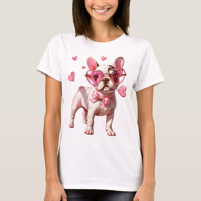 Camiseta Valentine's Day Love Heart Dog (Frente)