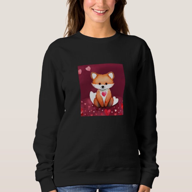 Camiseta Valentine's Day Love Heart Fox Teddy Girlfriend Fi (Frente)