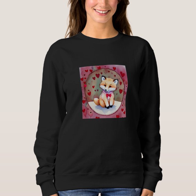 Camiseta Valentine's Day Love Heart Fox Teddy Girlfriend Fi (Frente)