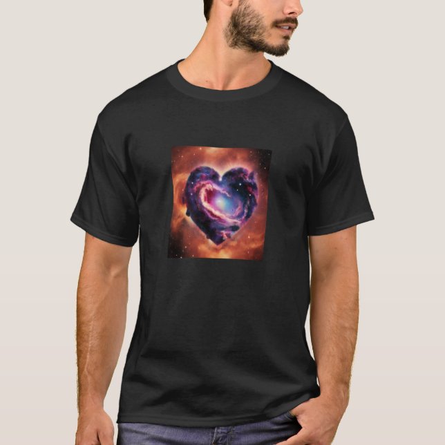 Camiseta Valentine's Day Love Heart Galaxy Girlfriend Fianc (Frente)