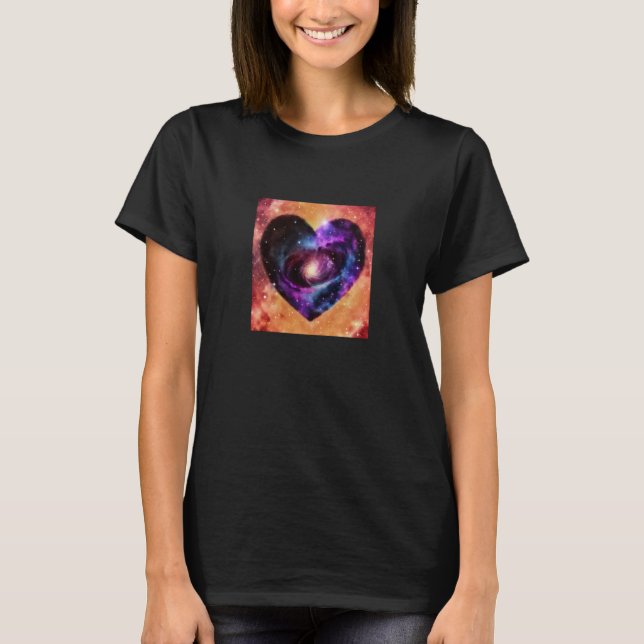 Camiseta Valentine's Day Love Heart Galaxy Girlfriend Fianc (Frente)