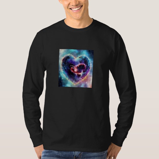 Camiseta Valentine's Day Love Heart Galaxy Girlfriend Fianc (Frente)