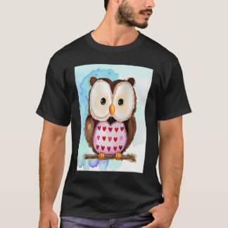 Camiseta Valentine's Day Love Heart Owl Teddy Girlfriend Fi