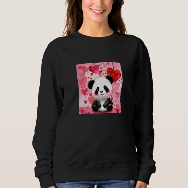 Camiseta Valentine's Day Love Heart Panda Girlfriend Fiancé (Frente)
