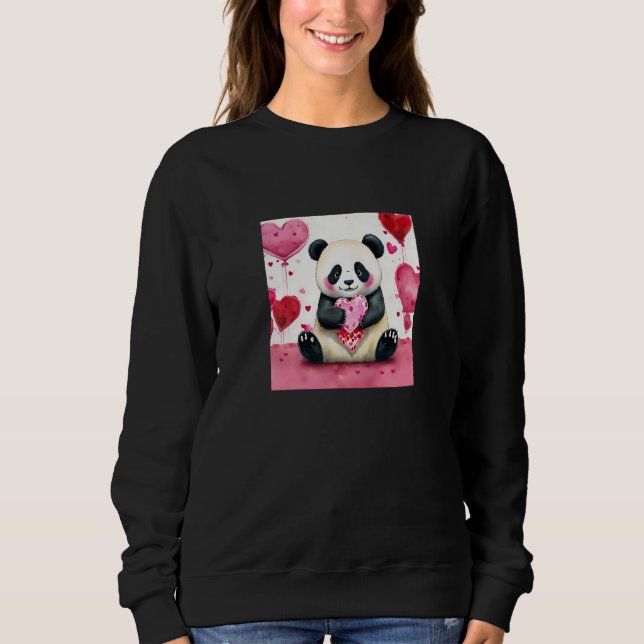 Camiseta Valentine's Day Love Heart Panda Girlfriend Fiancé (Frente)
