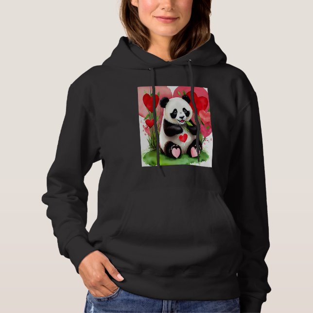 Camiseta Valentine's Day Love Heart Panda Girlfriend Fiancé (Frente)