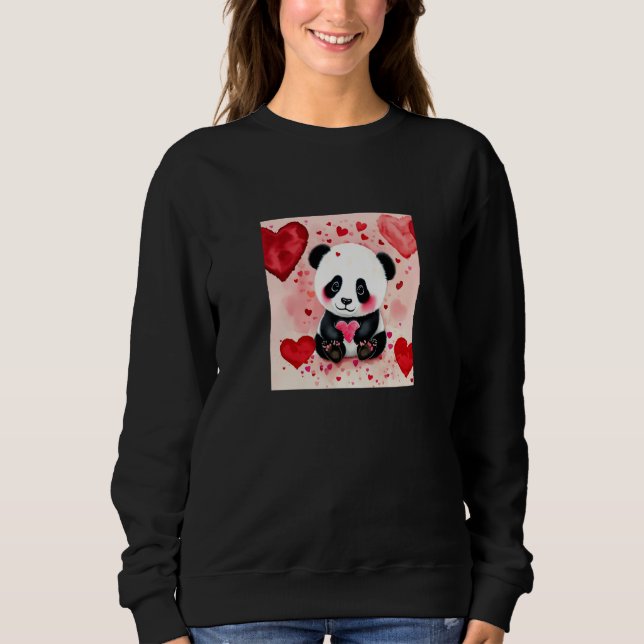 Camiseta Valentine's Day Love Heart Panda Girlfriend Fiancé (Frente)