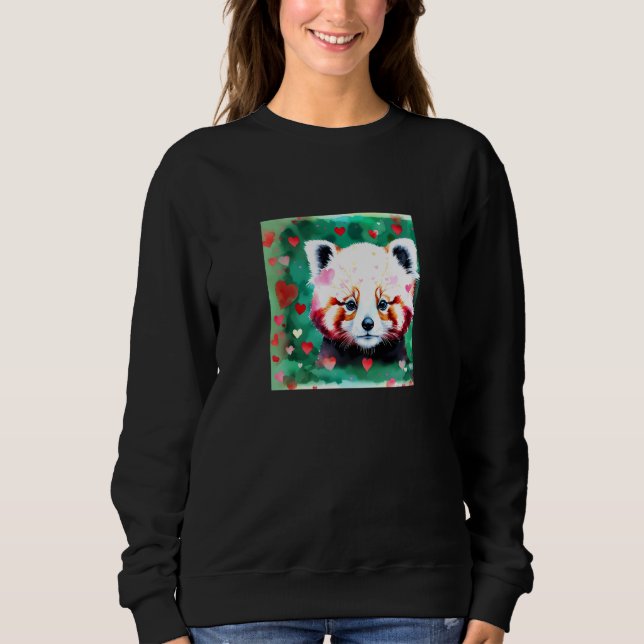 Camiseta Valentine's Day Love Heart Red Panda Girlfriend Fi (Frente)