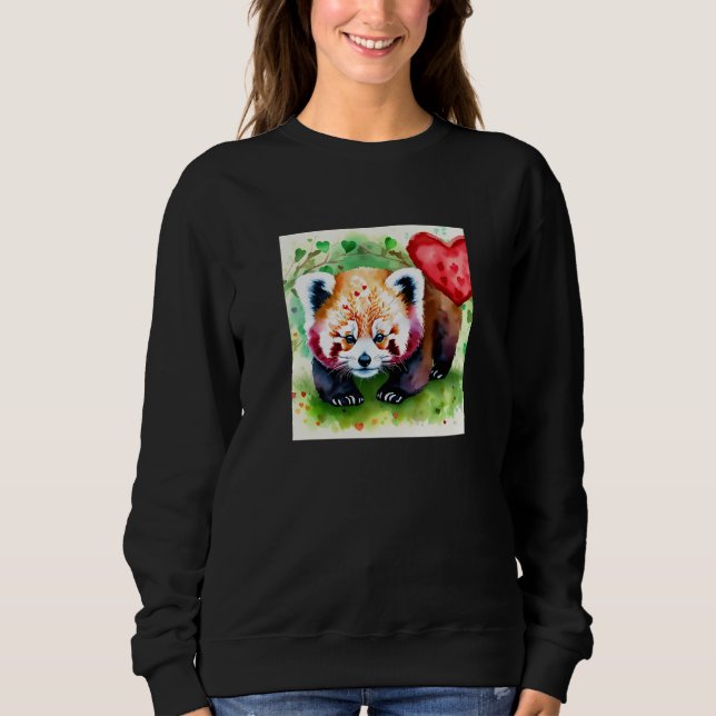 Camiseta Valentine's Day Love Heart Red Panda Girlfriend Fi (Frente)