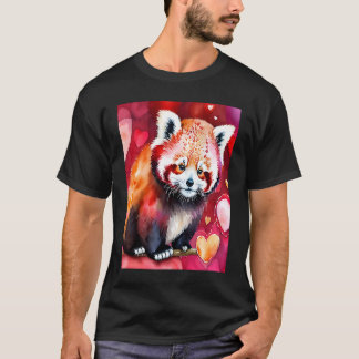 Camiseta Valentine's Day Love Heart Red Panda Girlfriend Fi