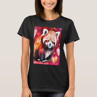 Camiseta Valentine's Day Love Heart Red Panda Girlfriend Fi