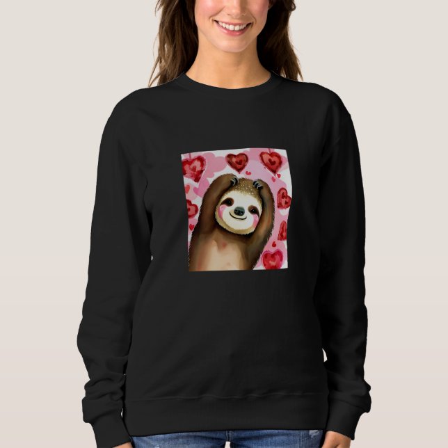 Camiseta Valentine's Day Love Heart Sloth Girlfriend Fiancé (Frente)