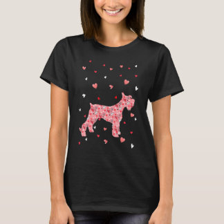 Camiseta Valentines Day Love Hearts Schnauzer Dog Puppy Lov