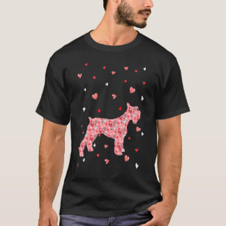 Camiseta Valentines Day Love Hearts Schnauzer Dog Puppy Lov