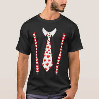 Camiseta Valentines Day Neck Tie Heart Youth Kids Boys Men 