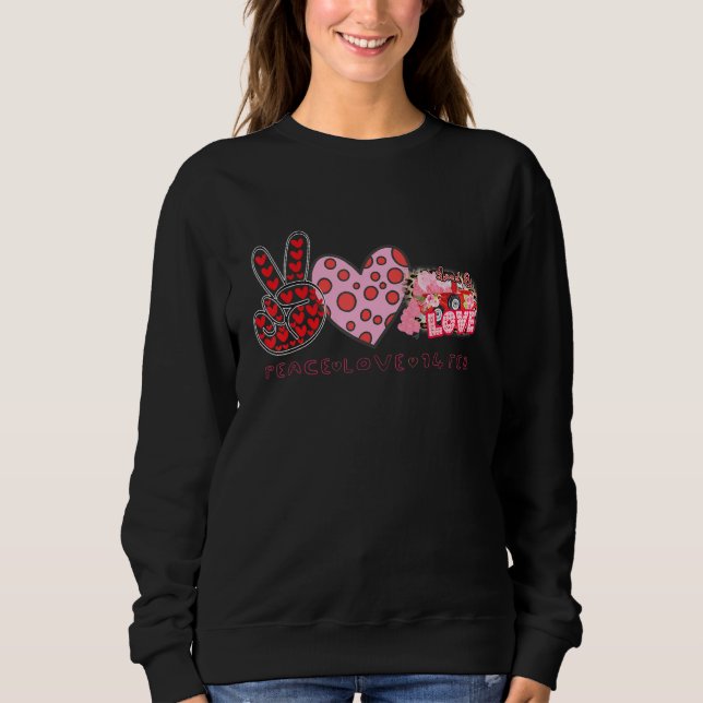 Camiseta Valentine's Day Peace Sign Love 60's 70's Hippie (Frente)