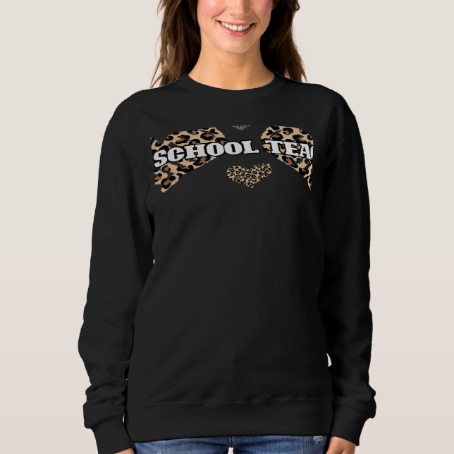 Camiseta Valentines Day Preschool Teacher Cute Leopard Chee (Frente)