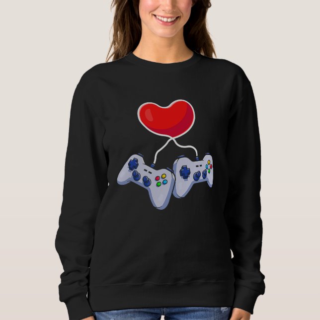 Camiseta Valentines Day Red Heart Video Game  Love Gamer Bo (Frente)