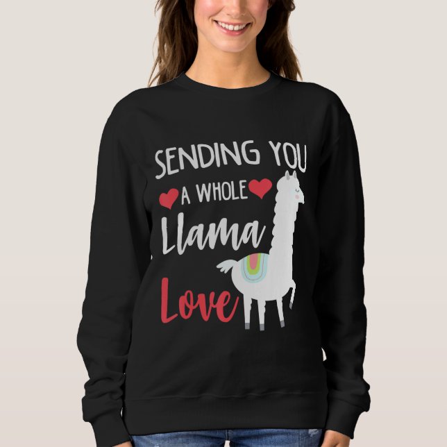 Camiseta Valentines Day Sending You a Whole Llama Love (Frente)