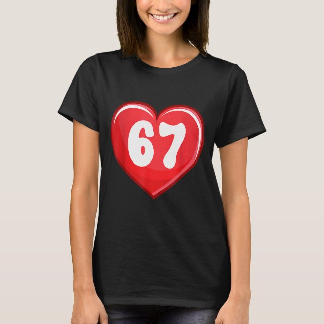 Camiseta Valentine's Day Six Seven Hearts 6 7 Meme Gen Alph (Frente)