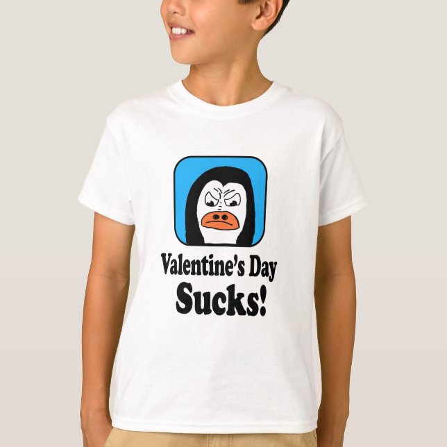 Camiseta Valentine's Day Sucks Penguin (Frente)