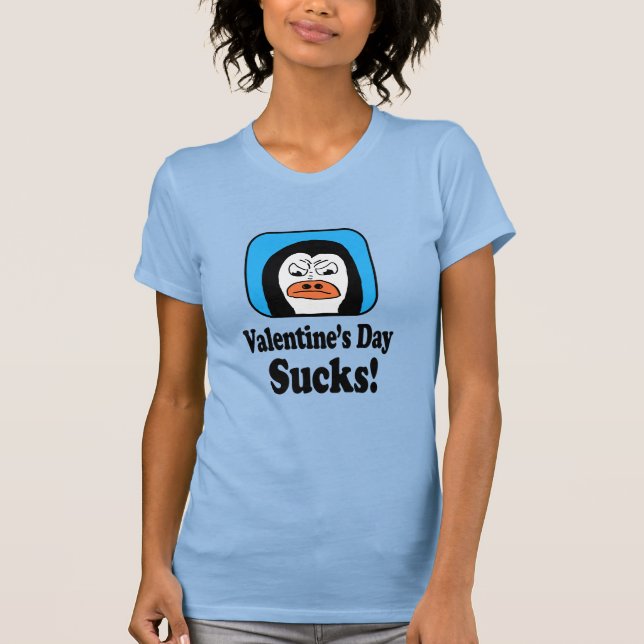 Camiseta Valentine's Day Sucks Penguin (Frente)
