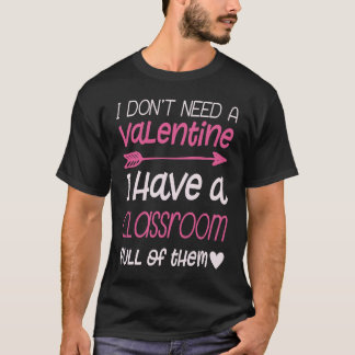 Camiseta Valentine's Day Teacher Cute Arrow Heart Pink Clas