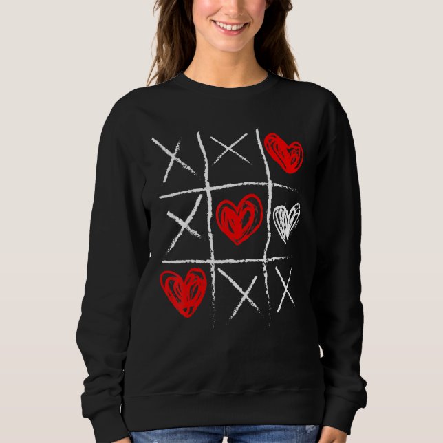 Camiseta Valentine's Day Tic Tac Toe Valentine Cute Heart (Frente)