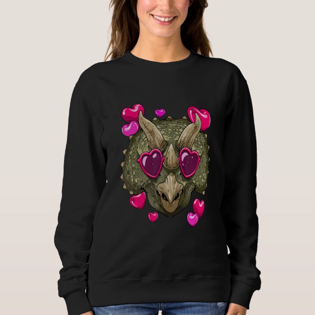 Camiseta Valentines Day Triceratops Heart Couples Love Day  (Frente)
