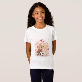 Camiseta Valentine's Day with Bears in Love and Soccer