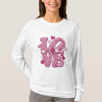 Camiseta Valentine's Faux Latch Hook - Love