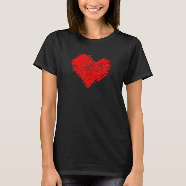 CAMISETA VALENTINE'S RED CHALK HEART (Frente)