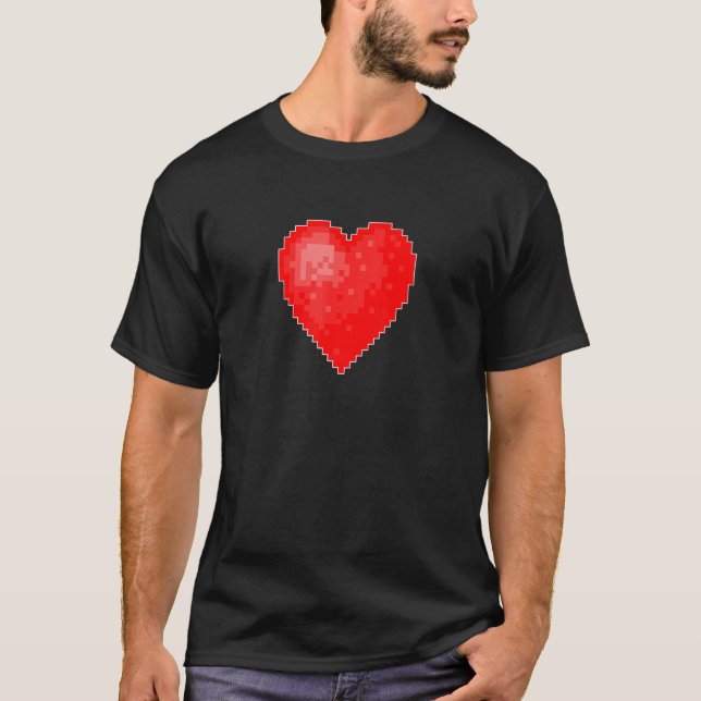 CAMISETA VALENTINE'S RETRO 8 BIT HEART (Frente)