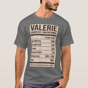 Camiseta Valerie Nutritrition Facts Name Apelido Alias Titl