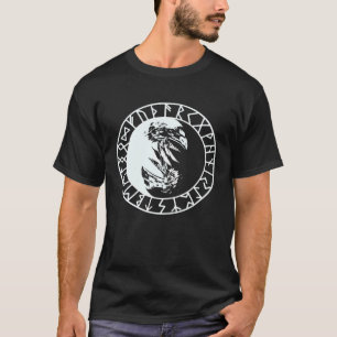 Camiseta Valhalla Corvo Corvos Runas de Odin Runas Nórdicas