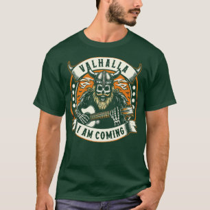 Camiseta Valhalla Estou Vindo Arte de Ventilador Rock Music