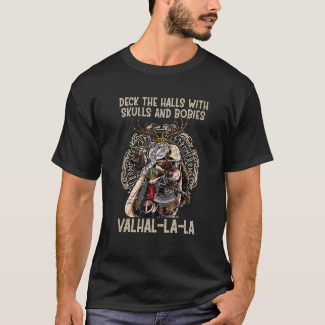 Camiseta Valhalla La Deck Os Cais Com Crânios E Corpos (Frente)