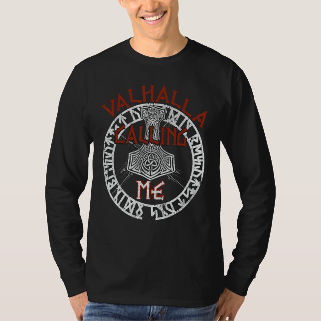 Camiseta Valhalla Me Chamando de Vikings Runks (Frente)