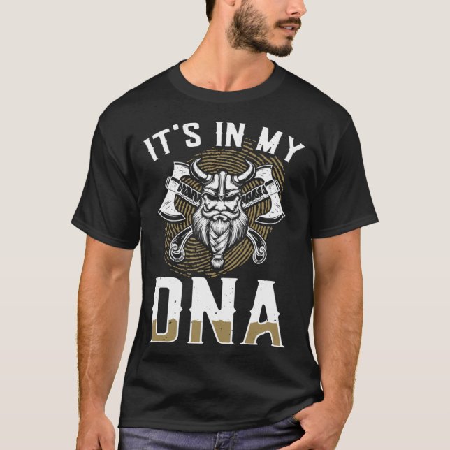 Camiseta Valhalla Nordic Warrior In My DNA Viking Norse Myt (Frente)