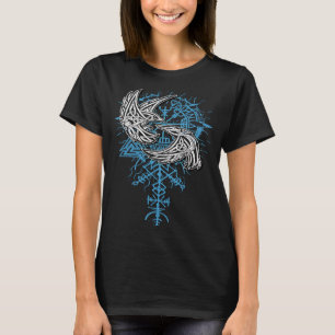 Camiseta Valhalla Raven Ravens Odin's Runes Norse Compass V